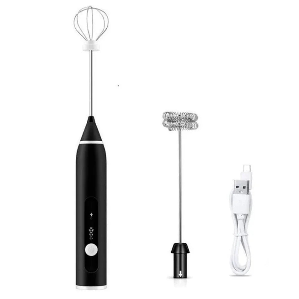 Mini Mixer Portátil Recarregável – Espumador de Leite, Café, Ovos e Drinks