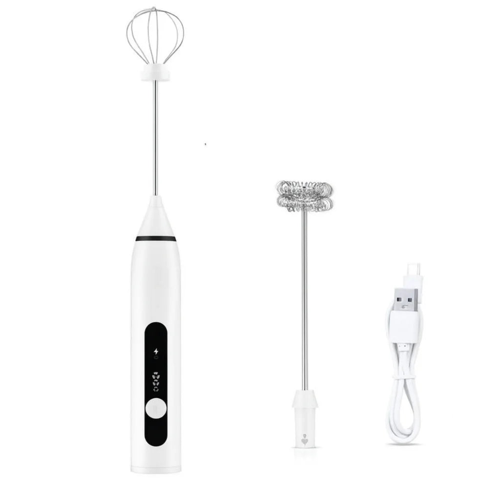 Mini Mixer Portátil Recarregável – Espumador de Leite, Café, Ovos e Drinks