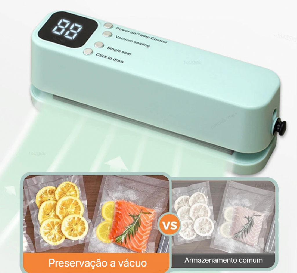Selador a Vácuo para Alimentos – Portátil, Sem Fio e Recarregável USB