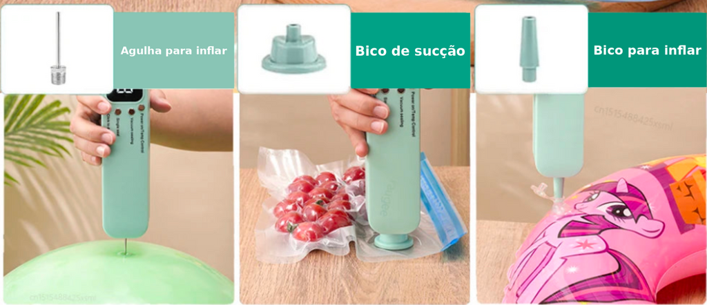 Selador a Vácuo para Alimentos – Portátil, Sem Fio e Recarregável USB
