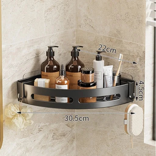 Prateleira para Banheiro (Alumínio) – Suporte Organizador para Shampoo, Condicionador e Sabonete