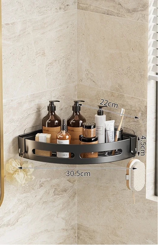 Prateleira para Banheiro (Alumínio) – Suporte Organizador para Shampoo, Condicionador e Sabonete