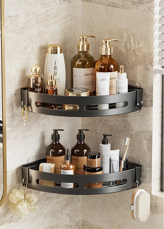 Prateleira para Banheiro (Alumínio) – Suporte Organizador para Shampoo, Condicionador e Sabonete