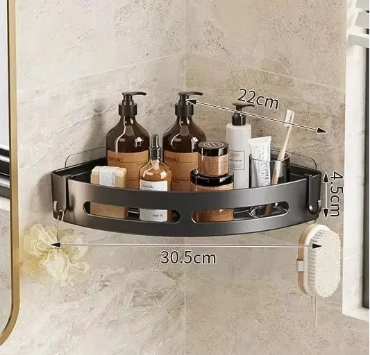 Prateleira para Banheiro (Alumínio) – Suporte Organizador para Shampoo, Condicionador e Sabonete