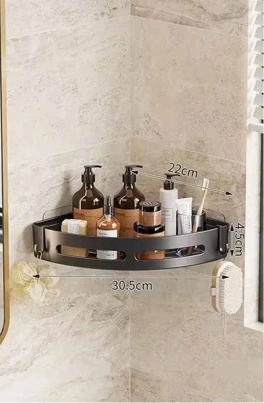 Prateleira para Banheiro (Alumínio) – Suporte Organizador para Shampoo, Condicionador e Sabonete