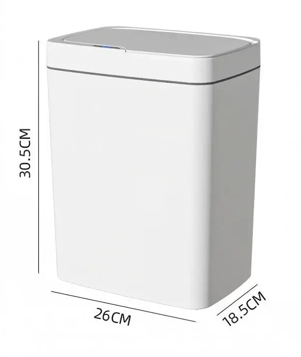 Lixeira Inteligente 15L com Sensor Automático (Branca) – Sensor de Movimento, Ideal para Banheiro/Cozinha