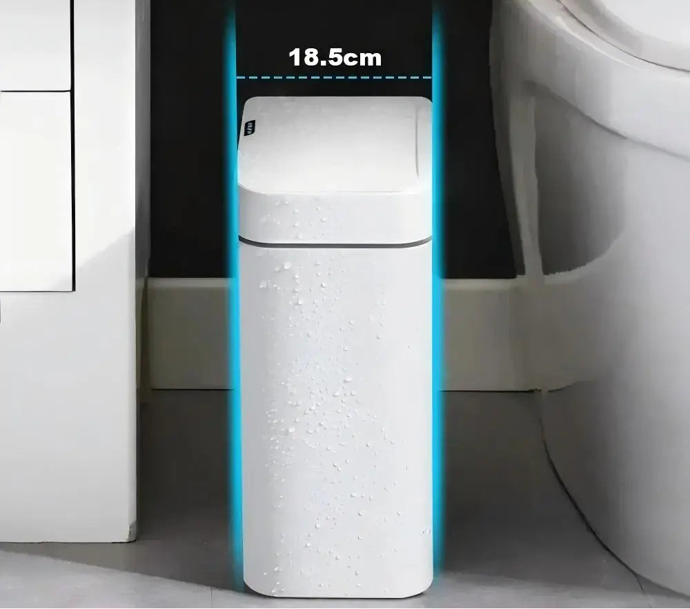 Lixeira Inteligente 15L com Sensor Automático (Branca) – Sensor de Movimento, Ideal para Banheiro/Cozinha