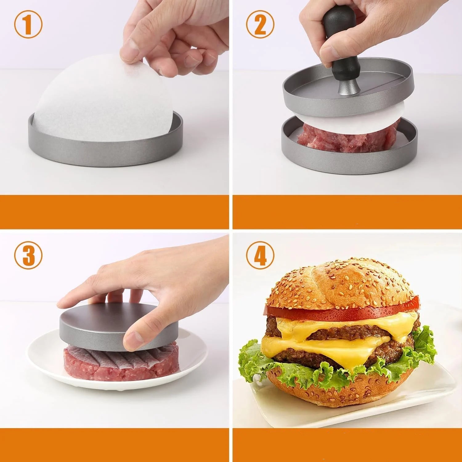 Modelador de Hambúrguer em Alumínio – Prensa para Hambúrguer Perfeito