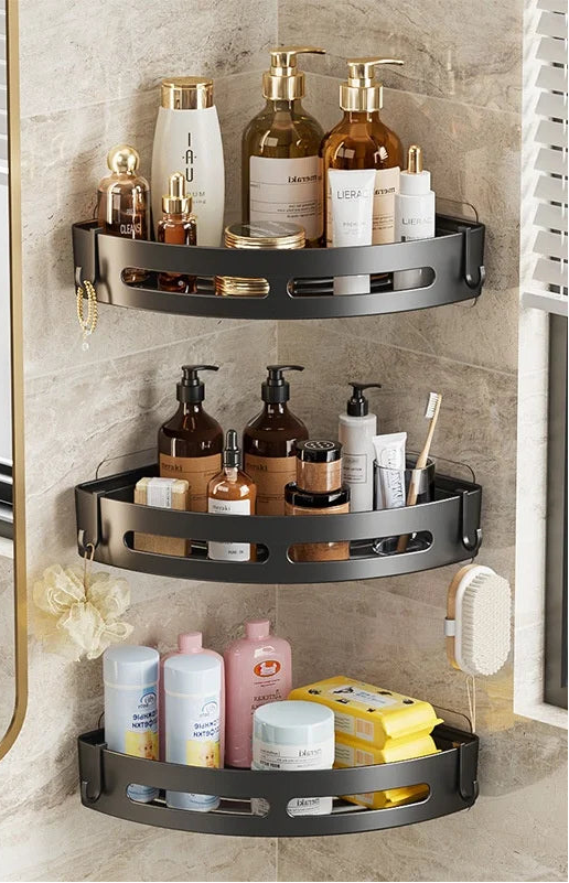 Prateleira para Banheiro (Alumínio) – Suporte Organizador para Shampoo, Condicionador e Sabonete